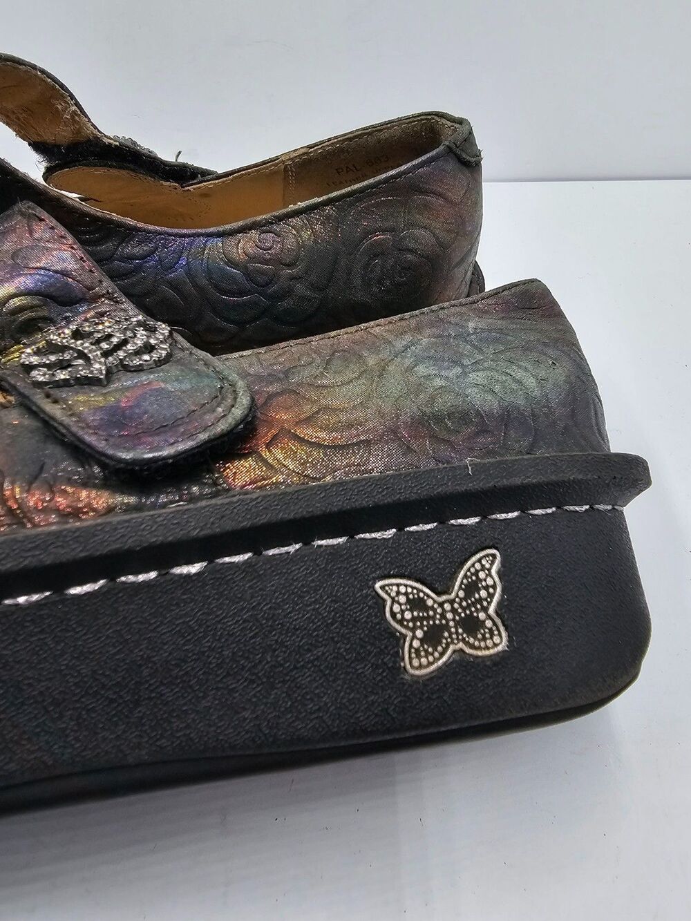 Alegria Paloma Floral Iridescent Leather Mary Jane Shoes Womens EU 38 US 8-8.5 - Picture 5 of 10